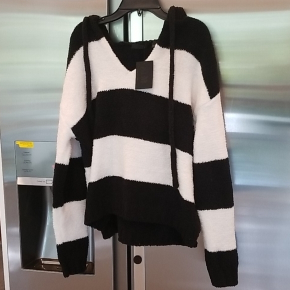 💕ATM💕 Chenille Bold Stripe Hoodie Sweatshirt - Picture 14 of 16
